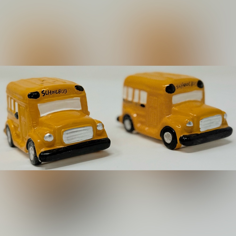 Yellow School Bus Salt and Pepper Shakers